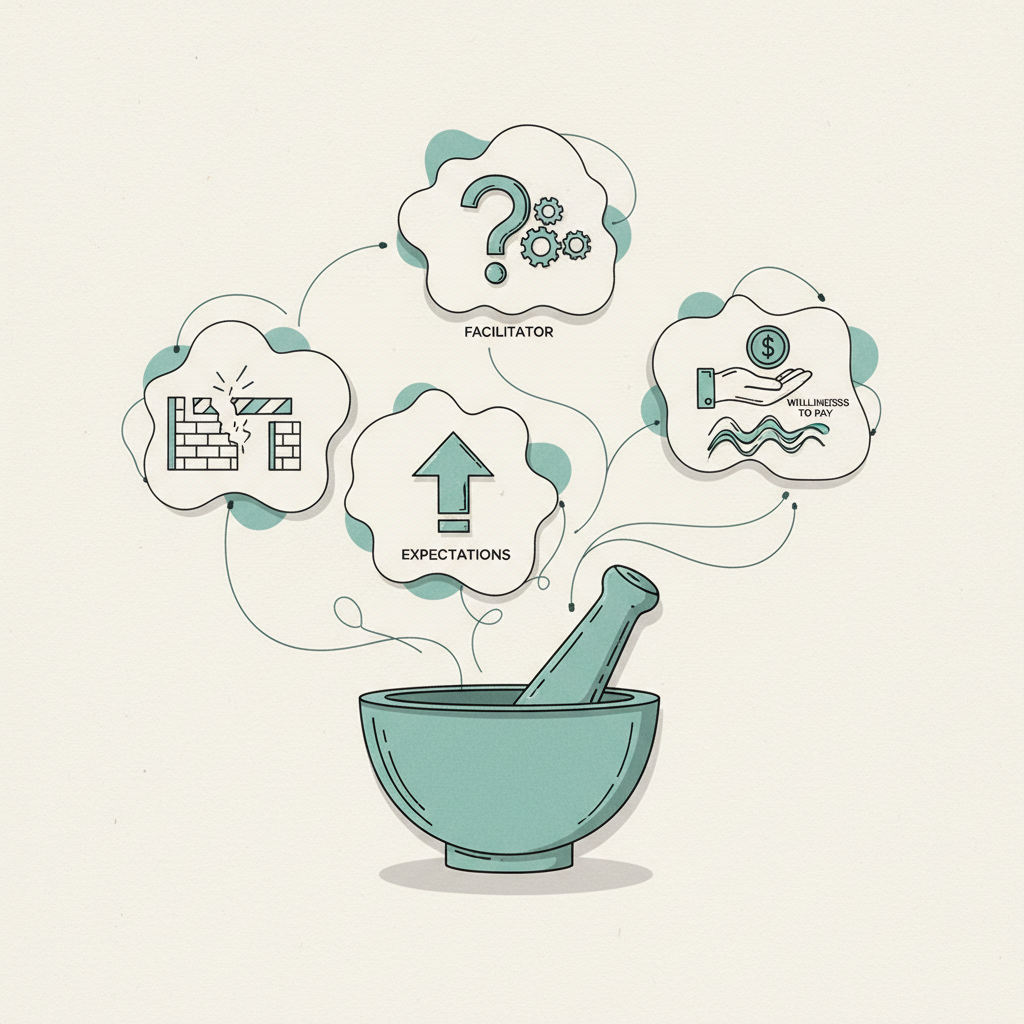Using Theory-Based Frameworks to Identify Barriers, Facilitators, Expectations, and Willingness to Pay for Onl