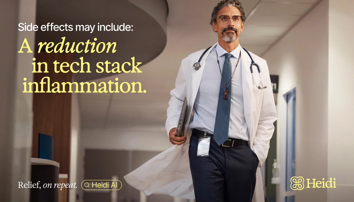 AI care partner Heidi puts a spin on pharma ad tropes in new campaign to relieve 'side effects'